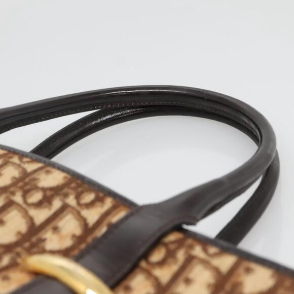 DIOR Trotter Canvas Hand Bag Brown Gold - Picture 8 of 12